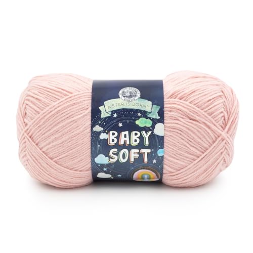 Image of Lion Brand Yarn, Baby Soft Baby Blanket Yarn for Crocheting, Knitting, and Crafts, Dusty Pink, 1 Pack