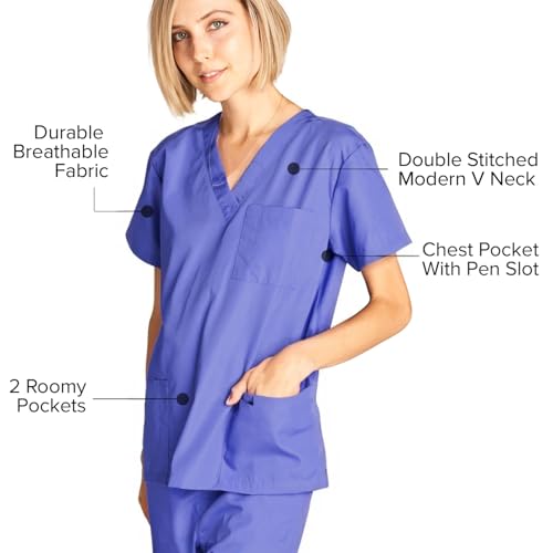 Image of Dagacci Scrubs Medical Uniform Women and Men Scrubs Shirts and Tops