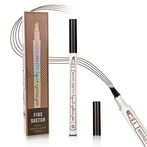 Easter 2Pcs Eyebrow Tattoo Pencil Makeup Waterproof Microblading Eyebrow Pen with a Micro-Fork Tip Applicator Creates Natural Looking Brows Effortlessly and Lasting(Chestnut)