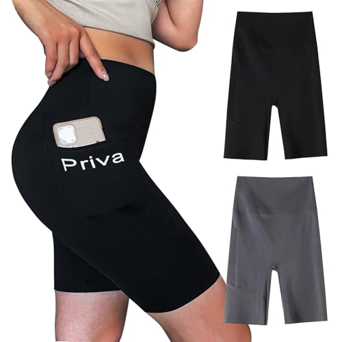 JSTHHTT 2 Piezas Pantalones Cortos para Mujer, Mallas Cortas Mujer Cintura Alta, Running Pantalones Cortos con 1 Bolsillos Laterales, para Yoga Correr Ejercicio Fitness