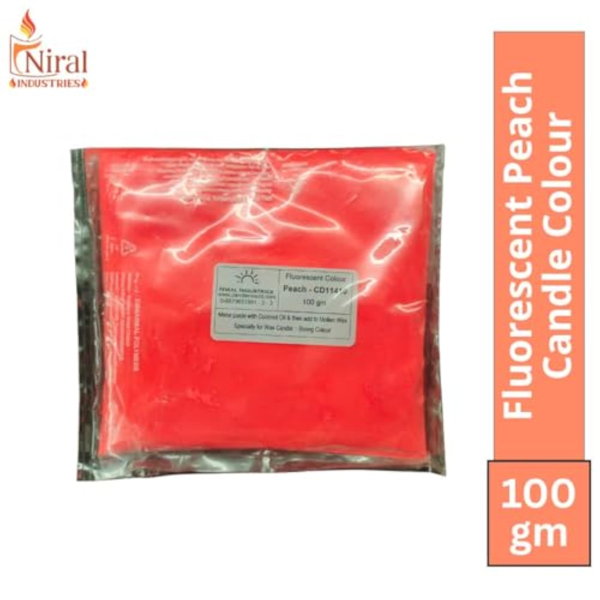 Fluorescent Candle Colour Peach - 100gm