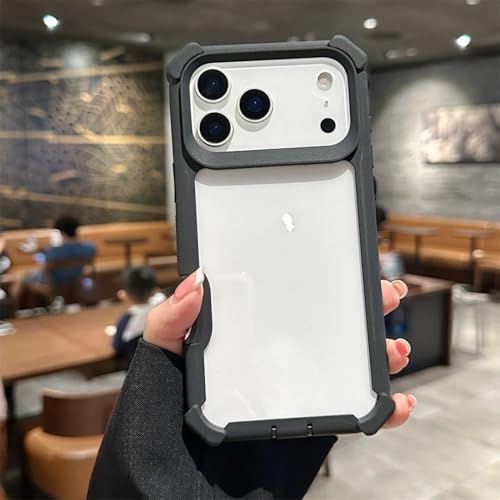 Coque antichoc iPhone 16 Plus robuste transparente noire pour éviter les bris d'écran