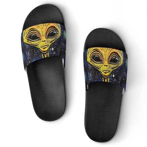 Galaxy Aliens House Sandals Non-Slip Bathroom Slippers Beach Summer Shoes for Men Women
