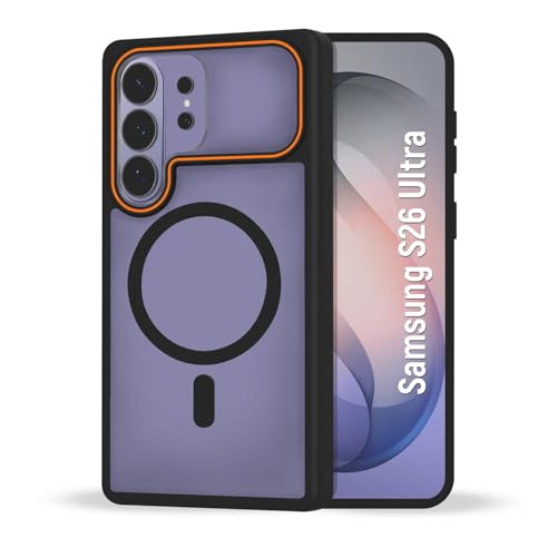 Image of AIBEX Protective Case Compatible for Samsung Galaxy S26 Ultra 5G|Slim Protective Back Cover with Camera Lens Protection, Strong Magnetic Support & Anti-Slip Grip|Military Grade Drop Protection- Black