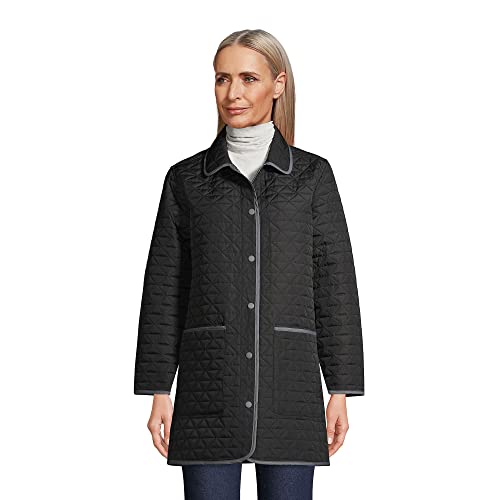 Lands' End Womens Reversible Barn Insulated Coat Black Regular Medium #TOP18
