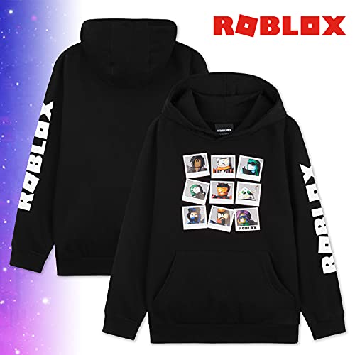 Roblox Hoodie Jungen Kapuzenpullover, Gaming Pullover Jungen Hoodie aus Baumwolle (12-13 Jahre, Schwarz)