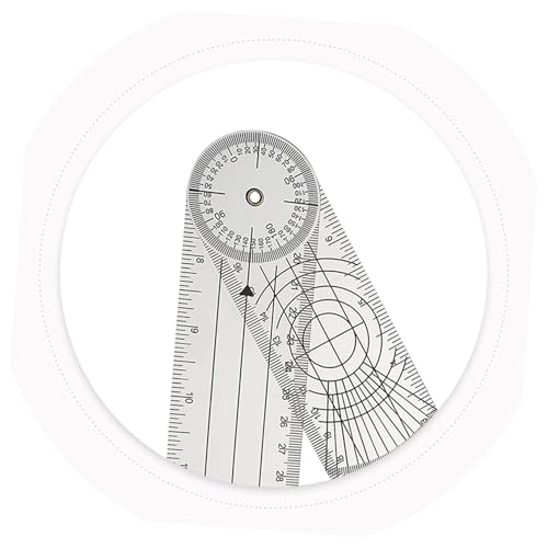 Goniometro de plastico para medicion de angulos 360 grados miniatura 3