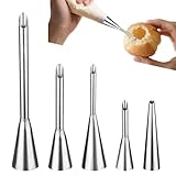 5 Stück Krapfenspritze Für Marmelade, Marmeladenspritze, Gebäckspritze,Krapfenfüller Edelstahl...