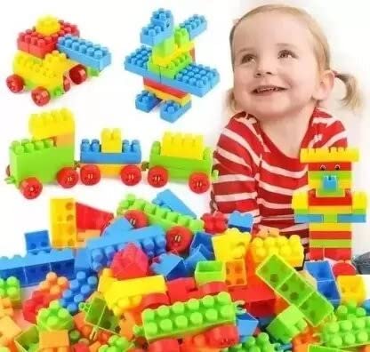 Diy Plastic Building Blocks For Kids 40+ Pcs (Multicolor)