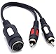 VITALCO DIN Cinch Audio Adapter DIN 5 Pol Buchse auf 2X RCA Dual Cinch Stecker Männlich auf Weiblich 5-Polig 5 Poliger
