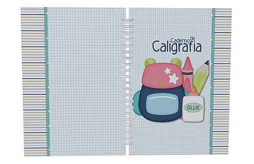 Caderno Caligrafia Infantil A5 C/Atividades Capa Dura - 200 Páginas