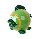 Ca. 15 x 11 x 13 cm TE-Trend Kinder Sparbüchse Spardose Fisch Keramik Sparschwein in dekorativem Design 11 cm lang