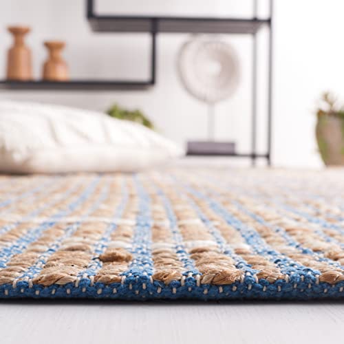 Tapete SAFAVIEH 244x305 cm Fibra Natural Azul y Beige miniatura 4