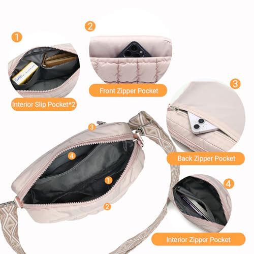 Image of Herald Small Puffer Nylon Quilted Crossbody Bags Handbag for Women