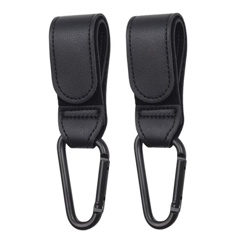 2 Pcs Buggy Clips, Black Carabiner Clips for Shopping Bags a
