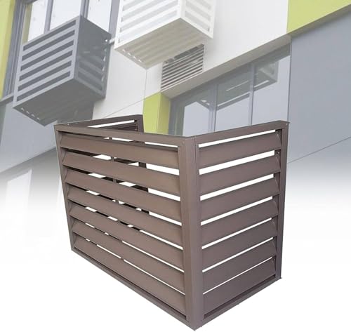 Persianas para exteriores con cubierta condensadora dividida para ocultar aire acondicionado, 1,5 p/3 p, techo plano blanco, 100 x 50 x 70 cm, 40