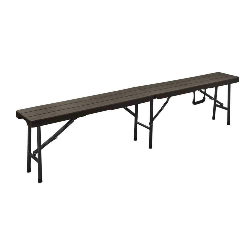 TERRE JARDIN Banc Pliant Imitation Bois 180 cm Marron et Gris
