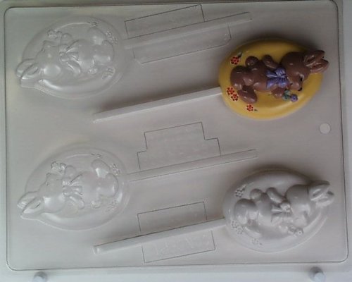 Easter Bunny On Egg Shaped Sucker Mold by Concepts in Candy EO08