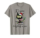 It's Fine I'm Fine Everything Is Fine Funny Cat Christmas T-Shirt