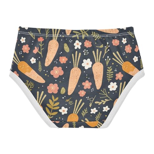 Wusikd Carrots Flowers Girls' Underwear Cotton Girls Briefs Soft Toddler Underwear 2T2