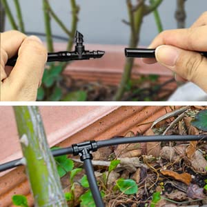 295 Pcs Drip Irrigation Fittings Kit For 1/4" Tubing - 110 Straight Barbs,35 Single Barbs,75 Tees,20 Elbows,30 End Plug,25 4-Way Coupling - Barbed Connectors Fittings For Sprinkler Systems #TOP5