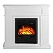 Produktbild GLOW FIRE Helios Elektrokamin mit Heizung, Wandkamin und Standkamin mit LED | Künstliches Feuer mit zuschaltbarem Heizlüfter: 750/1500 W | Fernbedienung, Dimmer, Kaminsims, Weiß