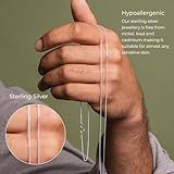 Aeon 925 Sterling Silver Necklace - 1mm Diamond Cut Curb Chain Necklace | 20" Chain | Polishing Cloth & Pouch Bag Included - Image 3