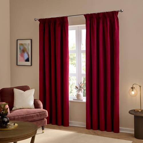 Rideaux plissés velours bourgogne filtrants 229x183cm isolants - 3