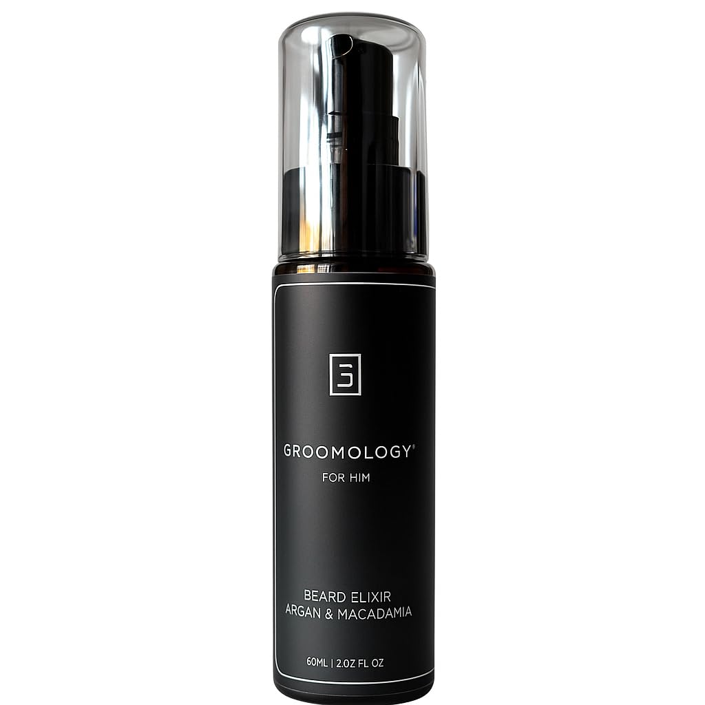 Beard Elixir | Exclusive Engineered Dual-Oil Blend with Argan & Macadamia | Organic, Vegan & Cruelty-Free | Lightweight, Non-Greasy for Soft, Fuller Beards | Effortless Pump | 2 oz
