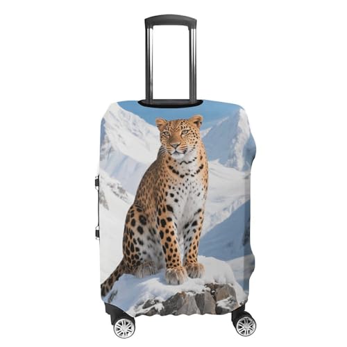 Snow Leopard Elastic Luggage Cover Suitcase Protector for 19-32 Inch Suitcases | Universal Stretchable Travel Bag Cover | Anti-Scratch, Washable with Zipper Closure XL4