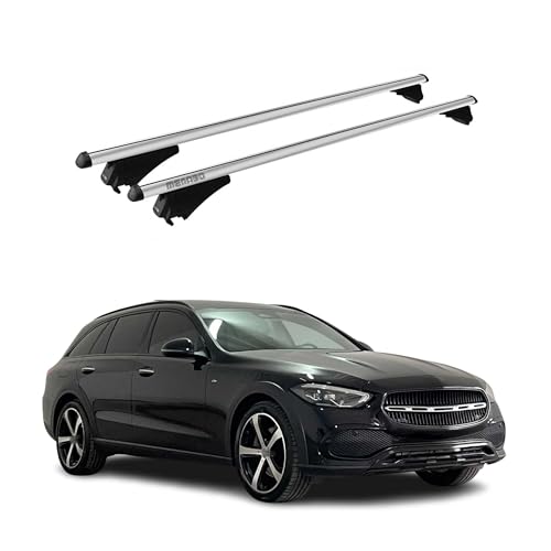 Menabo Dachträger Grundtäger kompatibel mit Mercedes C Klasse S206 T-Model 2021-2025 Aluminium 75kg Silber 2tlg Geschlossene Reling für Fahrradträger, Dachboxen, Skiträger Abschließbar Menabo Dachträger Grundtäger kompatibel mit Mercedes C Klasse S206 T-Model 2021-2025 Aluminium 75kg Silber 2tlg Geschlossene Reling für Fahrradträger, Dachboxen, Skiträger Abschließbar