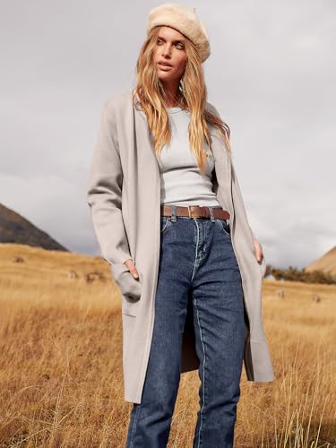 Image of ANRABESS Womens Cardigan Sweater Open Front Knit Long Coatigan Dressy Casual Jacket Coat 2026 Fall Outfits Classy Clothes