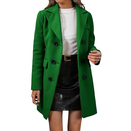 Hsternexy Chaqueta de primavera para mujer, gabardina de manga larga, abrigo de entretiempo, chaqueta de entretiempo, chaqueta de entretiempo, chaqueta de primavera a prueba de viento, chaqueta de