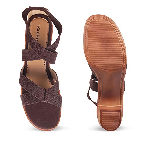 Image of SOLE HEAD Brown Heels Women Sandal