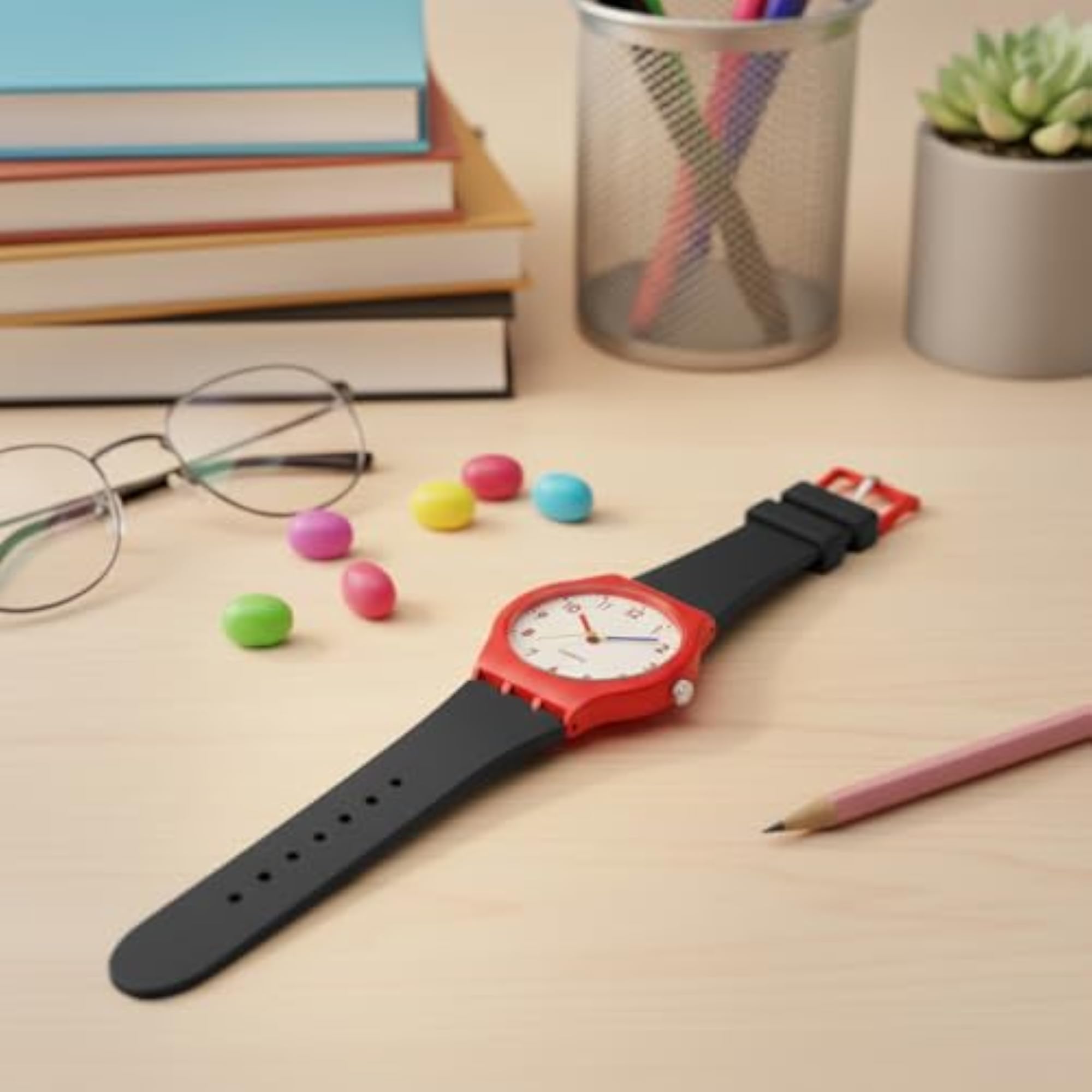 Unisex Colorful Dual-Tone Waterproof Analog Watch
