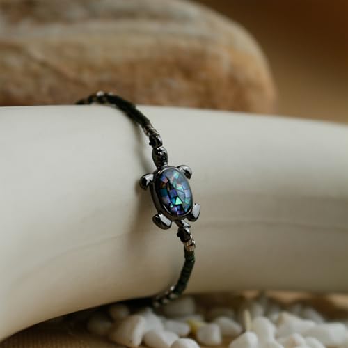 KELITCH Abalone Shell Beaded Bracelet Adjustable Turtle Friendship Wrap Bracelet Tropical Beach Sand Miyuki Bracelet Bangle4