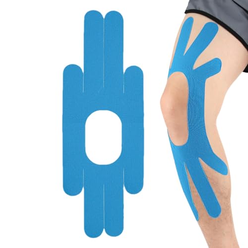 Bande athlétique prédécoupée,bande de kinésiologie du genou prédécoupée - Bande de soutien du genou ménisque - Bande de genou pré-coupée, adhésive respirante, bande de sport, imperméable, kinésiologie