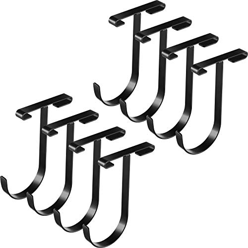 Storage Hook Accessory for Ceiling Rack Add-On Flat Bicycle Hook, Bike Hanger Mount (8, Black)