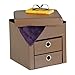 Relaxdays Pouf Contenitore Pieghevole, Sgabello Poggiapiedi Imbottito con Cassetti Portaoggetti, 38x38x38 cm, Marrone, Talpa, 1 pz