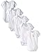 Burt's Bees Baby - Set of 5 Bee Essentials Short Sleeve Bodysuits, 100% Organic Cotton, Sky Prints (0-3 Months)