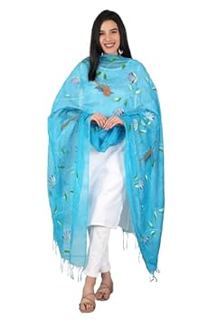 kota doria dupatta with embroidery