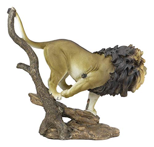 Ebros Gift African Lion King Of The Jungle Running Down A Sloping Rock Statue 11.25" Long Pride Rock Stampede Wildlife Scene Giant Cat Lions Of The Sub Saharan Sculpture #TOP5