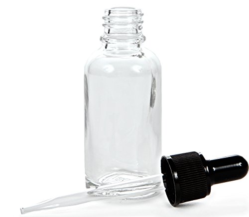 Vivaplex, 12, Clear, 1 Oz Glass Bottles, With Glass Eye Droppers #TOP4