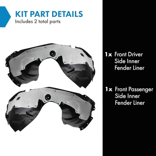 Image of TRQ Front Inner Fender Liner Set Compatible with 2013-2016 Ford Fusion FO1248159 FO1249159