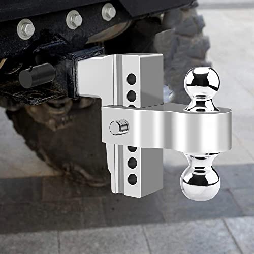 Proeze Adjustable Trailer Hitch Ball Mount, Fits 2-Inch Receiver, 6-Inch Drop/Rise Aluminum Drop Hitch, 12500Lbs, 2-Inch And 2-5/16-Inch Balls Equipped With 2 Latches With Locks #TOP7