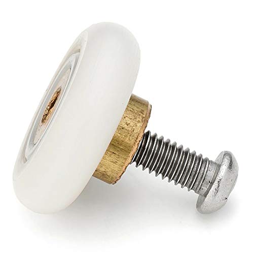 Image of Set of 4pcs 19mm Stainless Steel Shower Door Wheels Rollers Runners, White, 19mm x 4mm