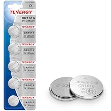 Tenergy CR1616 3V Lithium Cell Battery, for Keys, Handheld Game Console, Calulators, Accessories, 5 Count