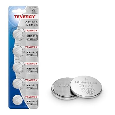 Tenergy CR1616 3V Lithium Cell Battery, for Keys, Handheld Game Console, Calulators, Accessories, 5 Count