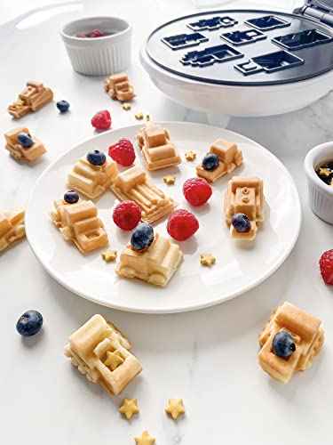 Construction Trucks Mini Waffle Maker- Make 7 Different Vehicle Shaped Pancakes Featuring A Bulldozer Forklift & More- Electric Nonstick Pan Cake Car Waffler Iron, Breakfast For Dad Fathers Day Gift #TOP3