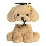 Aurora Commemorative Graduation Grad Retriever Pup Stuffed Animal - Soft Keepsake for Graduates - A Gift of Affection to Express Congratulations - Tan 8 Inches